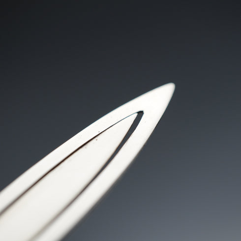 English antique mother-of-pearl handle, sterling silver blade, sword-shaped bookmark by Crisford & Norris