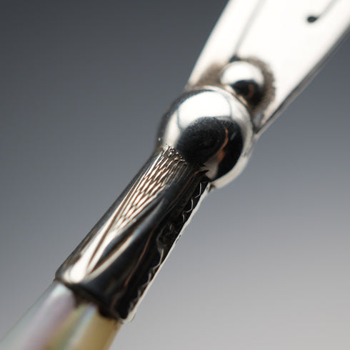 1907 British Antique Mother-of-Pearl Handle Sterling Silver Blade Bookmark by Crisford & Norris