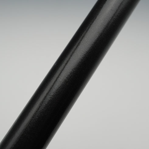 1965 Vintage British Black Shaft Sterling Silver Plain Rondel Handle Walking Stick 90cm