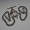 Circa 1905, British Antique, Sterling Silver Double Albert Chain with Sterling Silver Maltese Cross Medal Fob, 66g