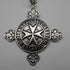 Circa 1905, British Antique, Sterling Silver Double Albert Chain with Sterling Silver Maltese Cross Medal Fob, 66g