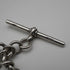 Circa 1905, British Antique, Sterling Silver Double Albert Chain with Sterling Silver Maltese Cross Medal Fob, 66g