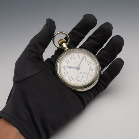 Circa 1911 Elgin Pocket Watch, Mechanical, 58mm Diameter, 18-Size, Alloy Case, Good Working Condition