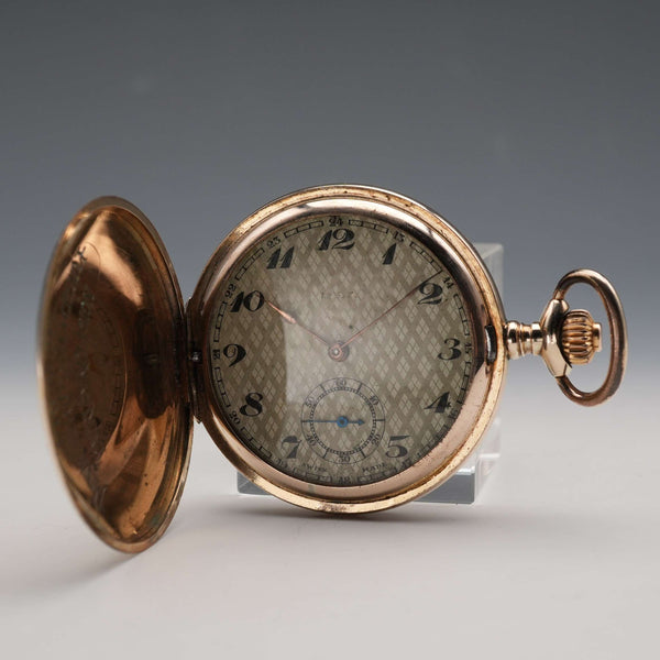 約1920年代古董錶 Tavannes 懷錶 鍍金獵人懷錶盒 運作良好