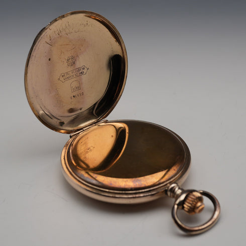 Circa 1920 Antique Tavannes Pocket Watch Gold-Filled Hunter Case Good Working Order