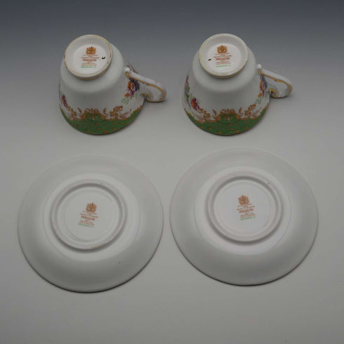 Par de tazas y platos de café estilo demitasse "Rockingham Green" de Paragon, vintage británico