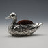 Alfiletero de plata esterlina con forma de ave acuática, antigüedad británica de 1908, W J Myatt & Co, 26 g