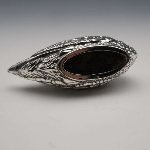 Alfiletero de plata esterlina con forma de ave acuática, antigüedad británica de 1908, W J Myatt & Co, 26 g
