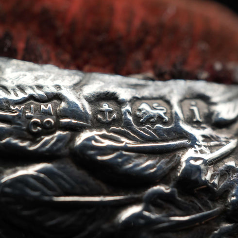 Alfiletero de plata esterlina con forma de ave acuática, antigüedad británica de 1908, W J Myatt & Co, 26 g
