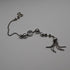 Vintage sterling silver tassel-decorated chain with ring clasp, 24cm total length, 12g