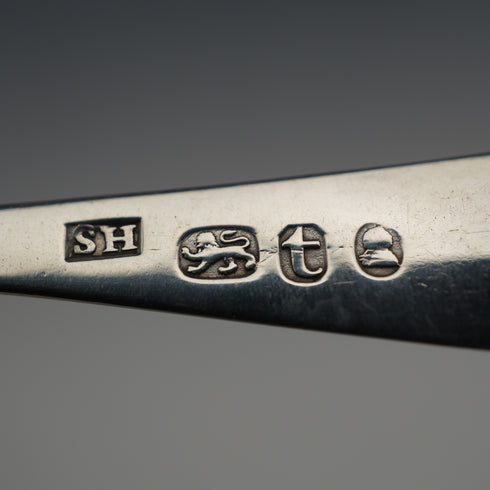 Cuchara de sal de plata de ley antigua británica de 1794, estilo Old English, Solomon Hougham, 8g