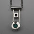 Colgante vintage de plata de ley con doble piedra (turquesa y color amatista) con cadena