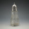 Azucarero antiguo inglés de 1907, cristal tallado y tapa de plata de ley, Robert Pringle