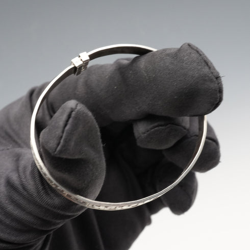 Vintage Teddy Bear Ornament Sterling Silver Adjustable Children's Bangle 6g