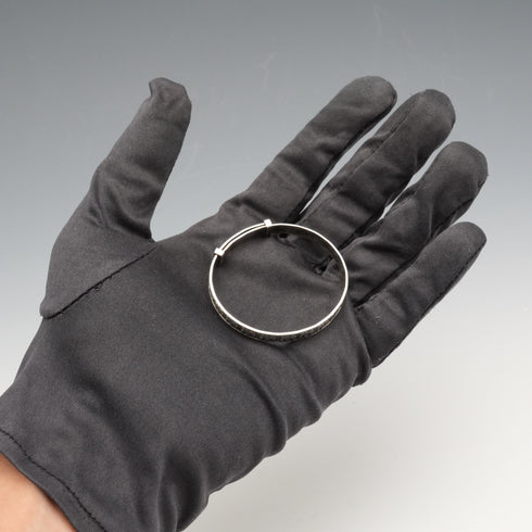 Vintage Teddy Bear Ornament Sterling Silver Adjustable Children's Bangle 6g