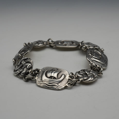 1962 Vintage British Iona Style Sterling Silver Bracelet, 24.6g, TM&Co
