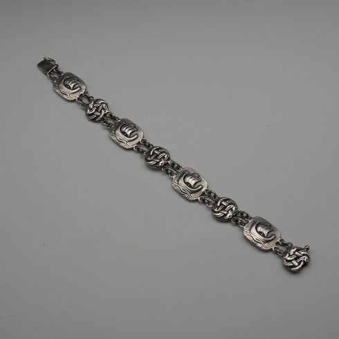 1962 Vintage British Iona Style Sterling Silver Bracelet, 24.6g, TM&Co