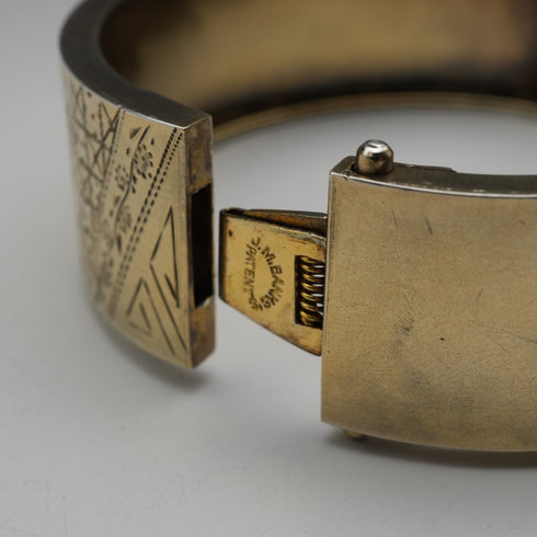 1882 British Vintage Sterling Silver Gilt Bangle 24.5g John Millward Banks