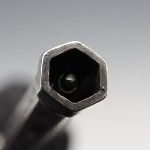 Lápiz mecánico de plata de ley antiguo, circa 1900, extensible, 62-92 mm