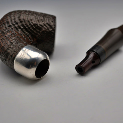 Vintage British Irish Peterson Smoking Pipe with Sterling Silver Band