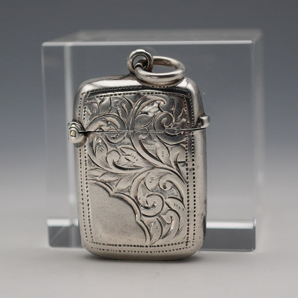 1899 British Antique Sterling Silver Small Vesta Case 11g S&A