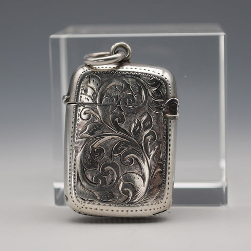 1899 British Antique Sterling Silver Small Vesta Case 11g S&A