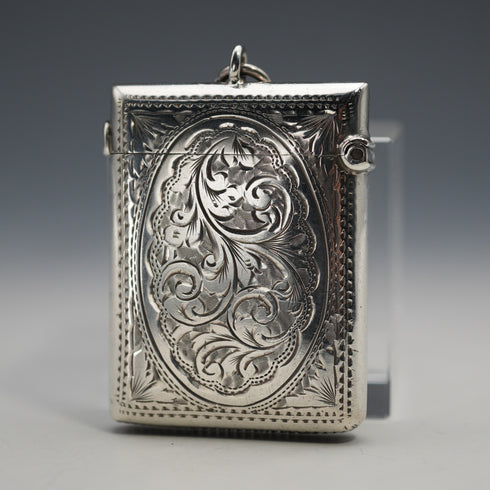 1904 British Antique Sterling Silver Vesta Case, 25g, Arthur Cook