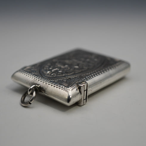 1904 British Antique Sterling Silver Vesta Case, 25g, Arthur Cook