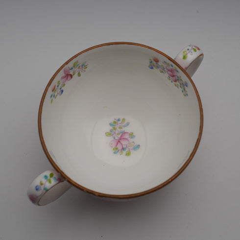 英國古董 Minton 粉紅柯卡翠絲湯杯碟組
