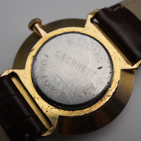 Circa 1980s Garrard men's wristwatch, gold-plated case, 17-jewel mechanical movement, in good working condition