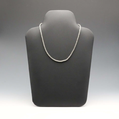 British Vintage Sterling Silver Byzantine Chain Necklace 43cm 25g