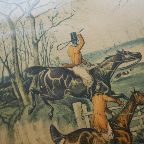 英国复古装裱运动画 亨利·阿尔肯《THE QUORN HUNT》