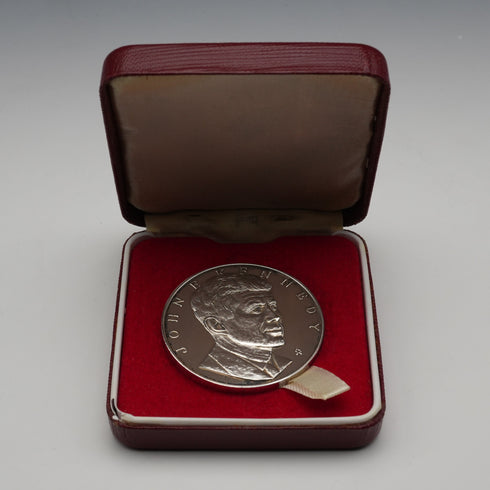 1973 J.F. Kennedy 10th Anniversary Commemorative Pure Silver Medal, 26g, with Case