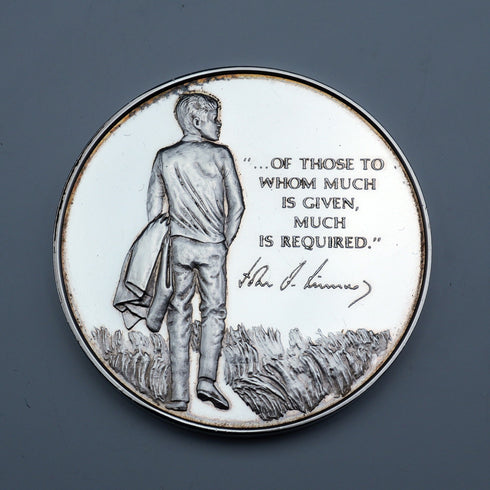 1973 J.F. Kennedy 10th Anniversary Commemorative Pure Silver Medal, 26g, with Case