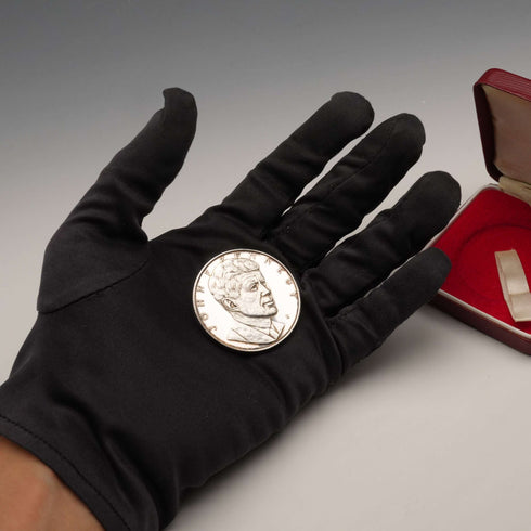 Medalla conmemorativa de plata pura del 10º aniversario del fallecimiento de J.F. Kennedy, 1973, 26g, con estuche