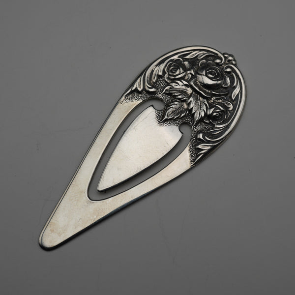 American Vintage Floral Repoussé Sterling Silver Bookmark by S. Kirk and Son