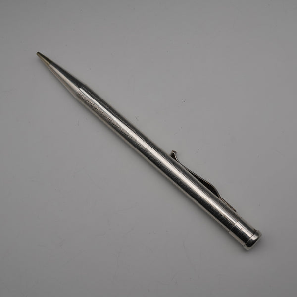 Vintage Yard-O-Led rolled silver round-barrel propelling pencil, made in England