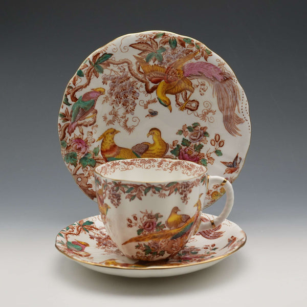 約1947年 英國復古風 Royal Crown Derby 「Old Aylesbury」 茶杯三件套 ③