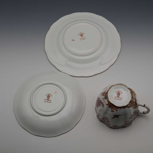 c. 1947 Vintage Royal Crown Derby "Old Aylesbury" Teacup Trio ③