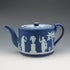 Tetera antigua de estilo tambor, Wedgwood Jasperware, Inglaterra, circa 1900
