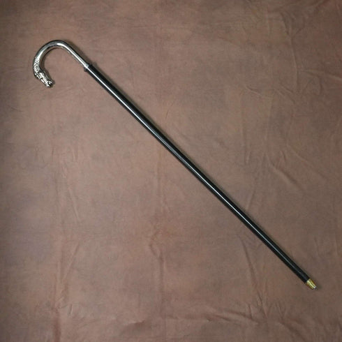 British Vintage Black Shaft Horsehead Handle Walking Stick Cane 88cm
