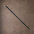 1922 British Antique Black Shaft Sterling Silver Rondelle Handle Walking Stick Cane 91cm