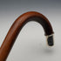 1914 British Antique Thunk Shaft Sterling Silver-Mounted Large-Curved Handle Walking Stick Cane 93 cm