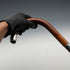 1914 British Antique Thunk Shaft Sterling Silver-Mounted Large-Curved Handle Walking Stick Cane 93 cm