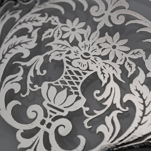 Vintage American Silver-Overlay Glass Plate, 25 cm Diameter