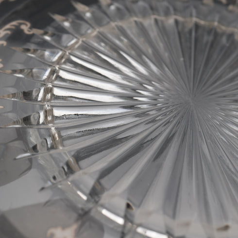 Vintage American Silver-Overlay Glass Plate, 25 cm Diameter
