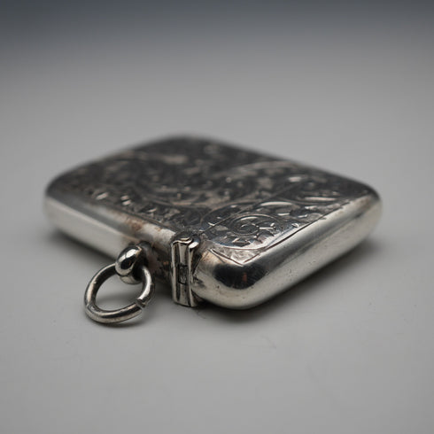 1903 British Antique Sterling Silver Vestas Case 30g WILLIAM HAIR HASELER