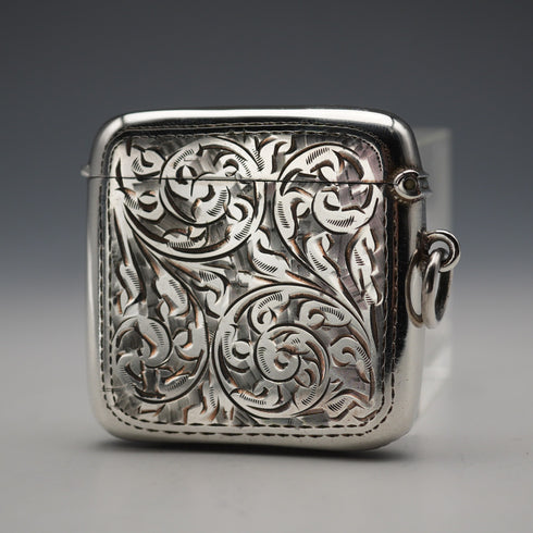 1903 British Antique Sterling Silver Vestas Case 30g Samuel Levi
