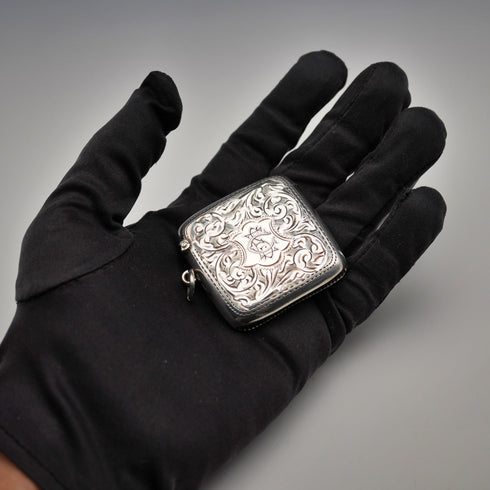 1903 British Antique Sterling Silver Vestas Case 30g Samuel Levi