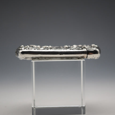 Antique Floral Repoussé Sterling Silver Vest Case 24g